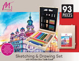 Art Advantage Sketching & Drawing Wooden Box Set - Set 93 Piece