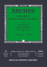 Arches Watercolour Pads - 300gsm A5 12sht Natural White Cold Pressed