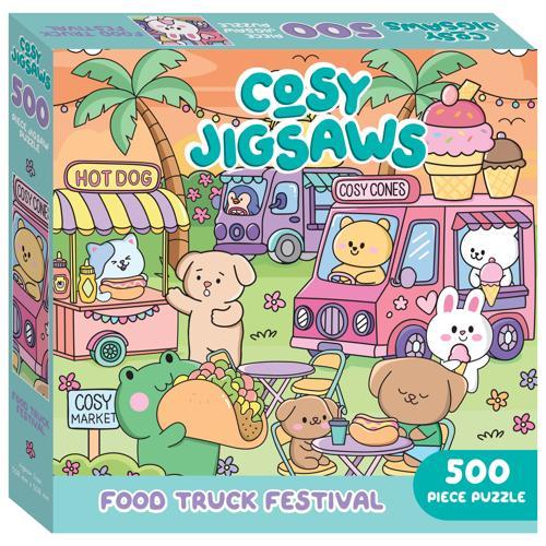 Food Truck Festival 500 Piece Adult Jigsaw Puzzle - Cosy Jigsaws