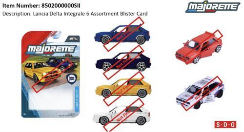 Majorette Lancia Delta Integrale Die-Cast Toy Cars Assorted