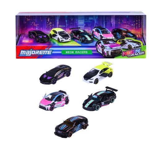 Majorette Neon Racer Die-Cast Toy Cars 5 Piece Gift Pack