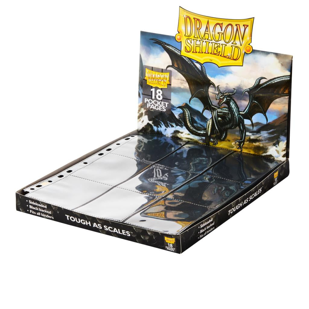 Dragon Shield Binder Pages - 18 - Pocket Display - Black