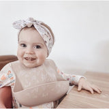 Silicone Bib With Spoon - Dusty Pink - All4Ella