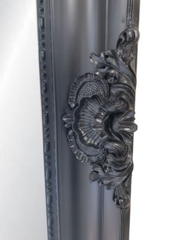Bevelled Mirror - Black Ornate (150cm)