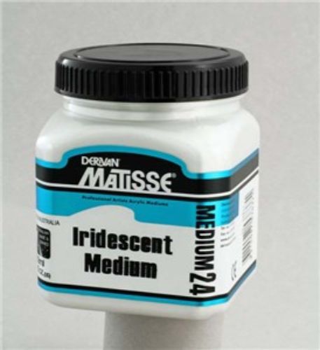 Matisse MM24 Iridescent Medium 250ml, ideal for enhancing acrylic paints with a stunning metallic sheen and vibrant colors.