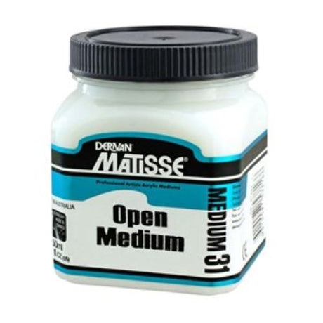 Matisse MM31 250ml Open Medium, enhances acrylic painting with extended drying time and smooth blending, ideal for warm conditions.