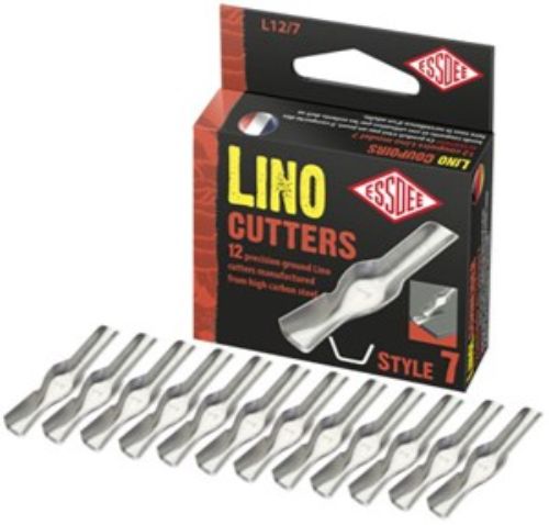 Precision-ground Lino Cutter No.7 for fine lines and cross-hatching in printmaking, ideal for artists and craftsmen.