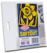 Essdee Softcut Block 150x100mm, a flexible, double-sided printmaking block designed for easy cutting and detailed results.