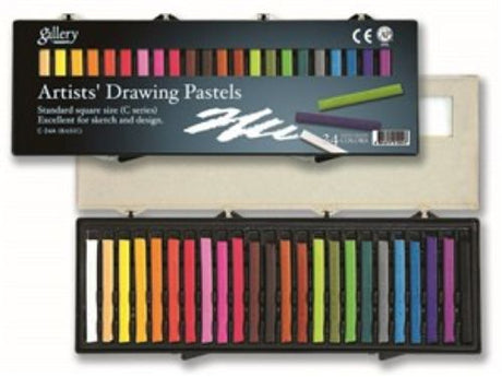 Vibrant 24 assorted Gallery Drawing Pastels, ideal for smooth application and rich colors on any paper.