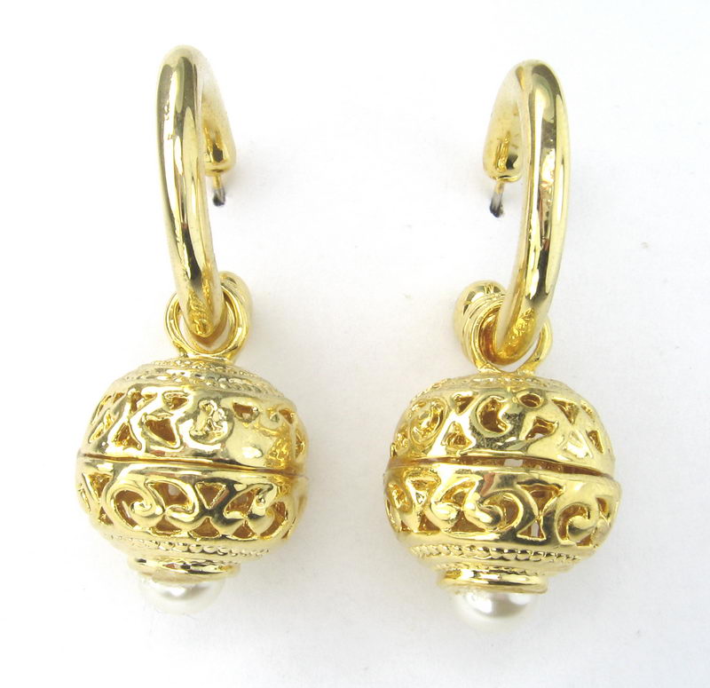 Earrings Gold. Pearl - Smartfox