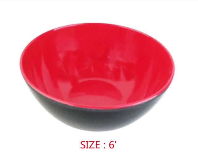 Set of 12 vibrant red melamine bowls, perfect for indoor and outdoor dining, dishwasher safe, and shatter-resistant.