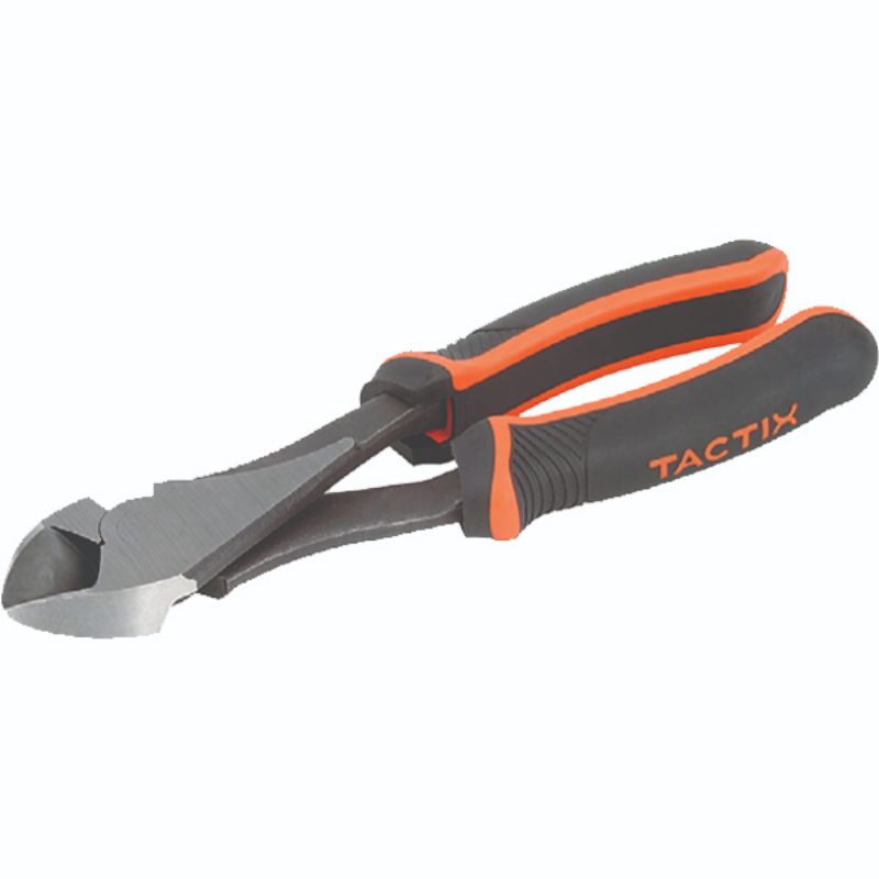 Heavy-duty 7.5-inch diagonal pliers with chrome-nickel steel, non-slip handle for precision cutting and durability.