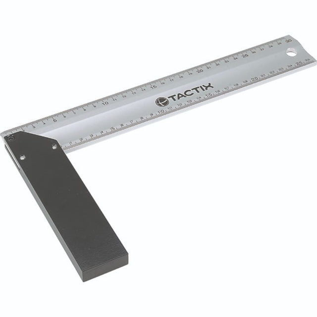 Aluminium Tactix Rule Corner 300 x 165mm for precise measurements in carpentry and crafting tasks, lightweight and durable.