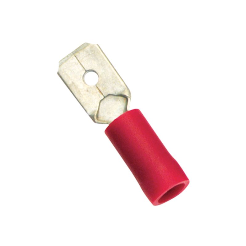 Champion Red Male Push - On Spade Terminal - 100pk