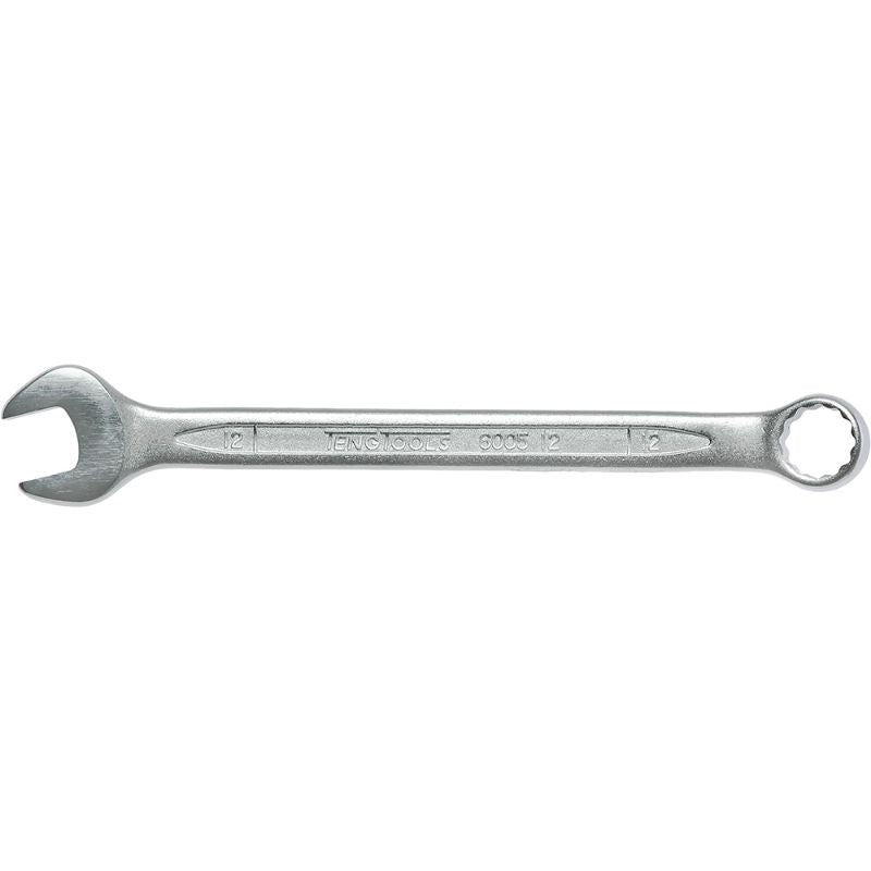 Teng Combination Spanner 12mm, high-grade Chrome Vanadium Steel, 15-degree angle, hip grip technology for damaged fastenings.