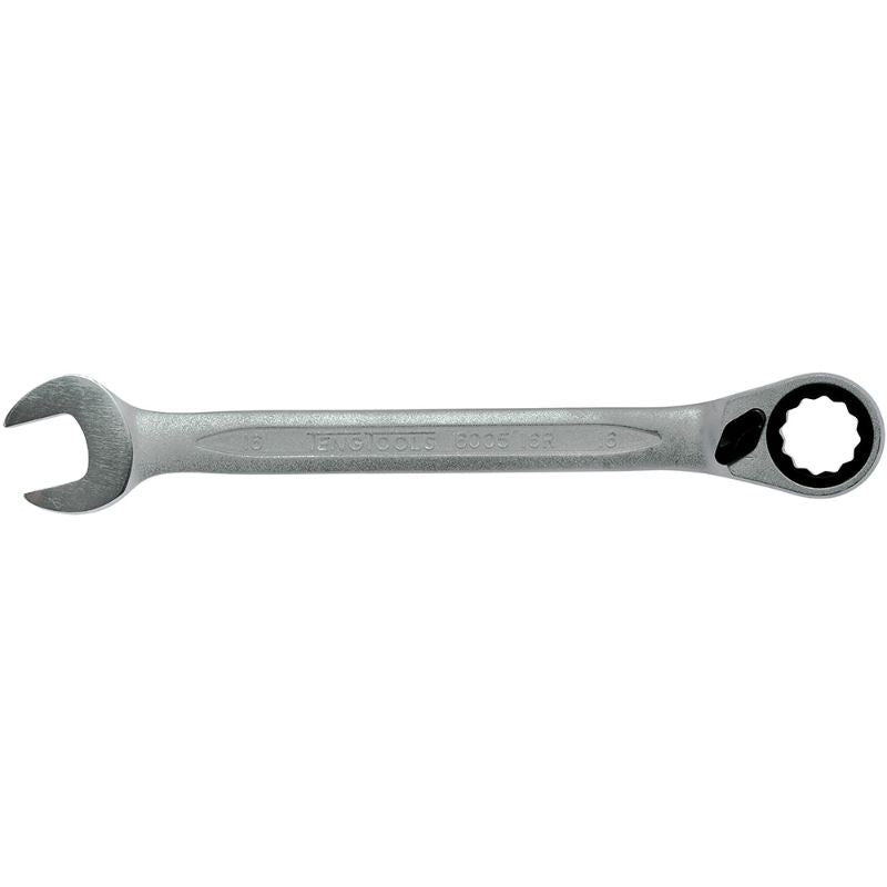 Teng Reversible Ratchet Spanner 16mm with polished heads and 72 teeth for smooth, one-handed operation.