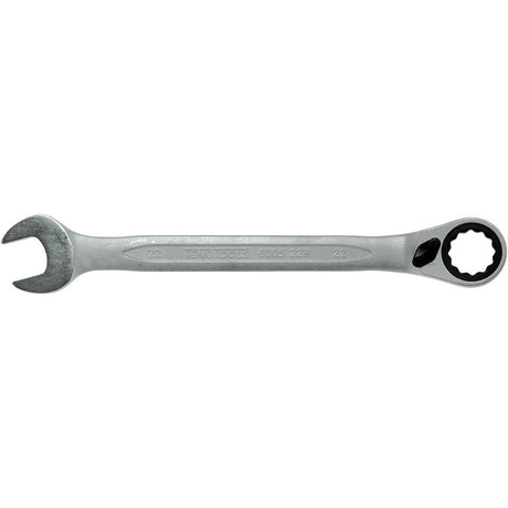 Teng 22mm reversible ratchet spanner with 15-degree offset, 72 teeth design, and high-grade Chrome Vanadium Steel construction.