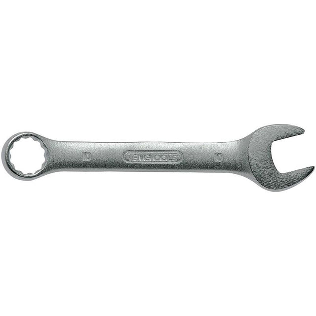 14mm Teng Midget Combination Spanner with satin finish and 15° angled head, ideal for tight spaces and precision work.