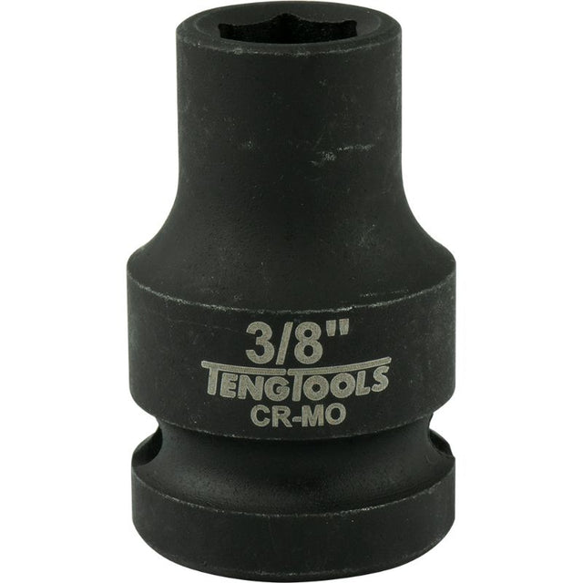 Teng 1/2" drive impact socket, 3/8" size, made of chrome-molybdenum for heavy-duty pneumatic tool use.