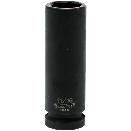 Teng 1/2in deep impact socket 11/16in, designed for heavy-duty tasks with optimal strength and precision for automotive repairs.