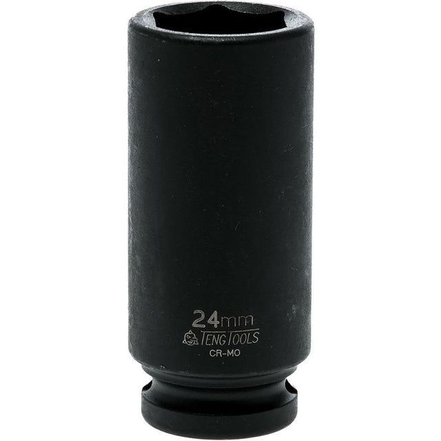 Teng 1/2in drive deep impact socket 24mm DIN, suitable for efficient fastening, in stock with free shipping in NZ.