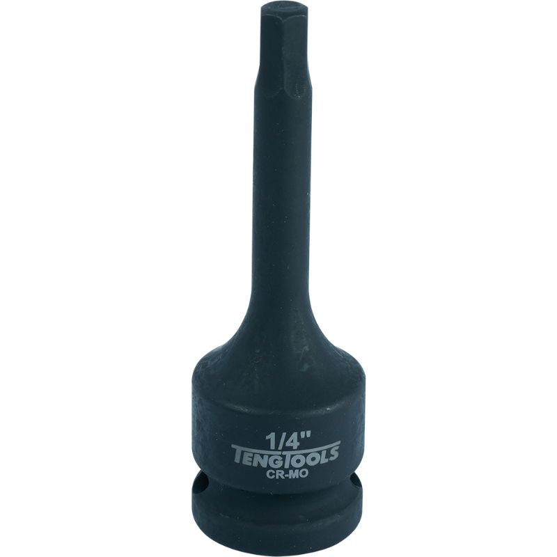 Teng 1/2in Dr. Hex Bit Impact Socket 1/4 for high torque applications, made from chrome molybdenum steel, ideal for tight spaces.