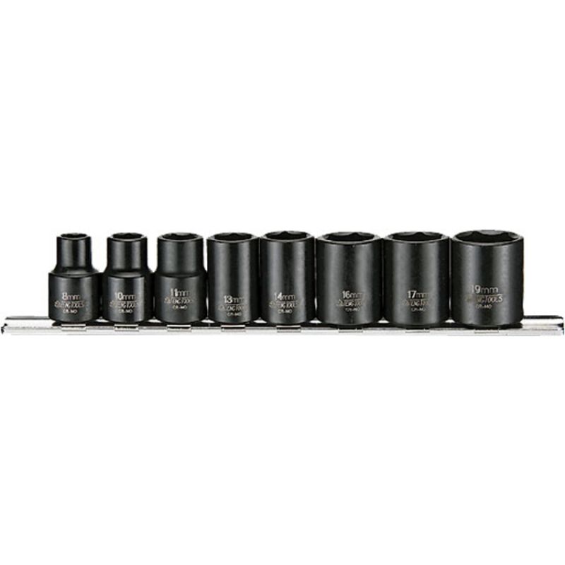 Teng 8pc 3/8in Dr. Reg Impact Skt Set 8-19mm