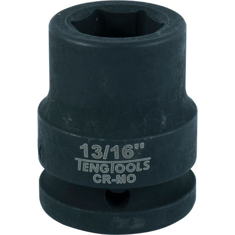 Teng 3/4in Dr. Impact Socket 13/16in, durable chrome molybdenum steel, ideal for automotive and heavy machinery tasks.