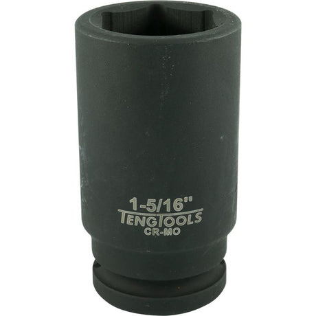 Teng 3/4in Dr. Deep Impact Socket 1-5/16in, durable chrome molybdenum steel for heavy-duty tasks, fits various fasteners.