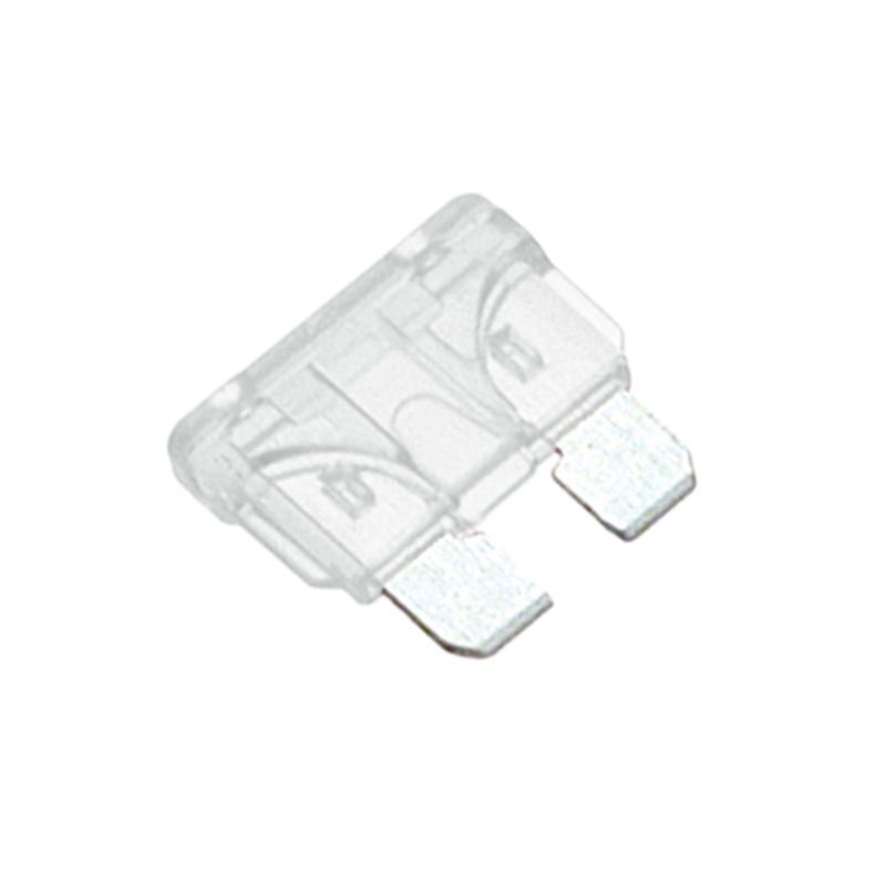 Clear 25Amp standard blade fuses in a pack of 20, ideal for reliable electrical connections in vehicles.