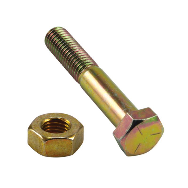 High-strength Champion M12 x 75 x 1.5 bolt and nut set, ideal for automotive and construction applications.