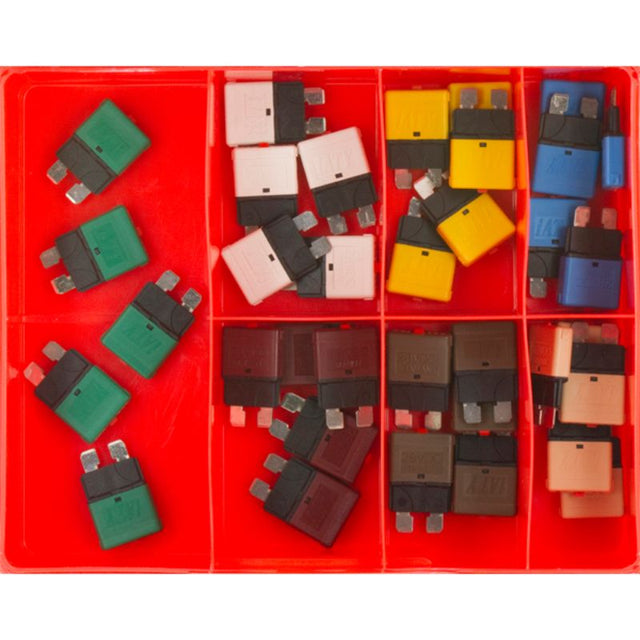 Champion 35pc AF Circuit Breaker Blade Fuse Assortment featuring seven sizes for reliable electrical protection and safety.