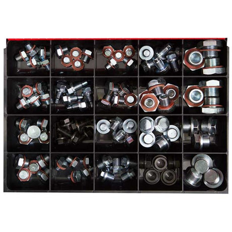 92-piece Champion Master Kit featuring various metric and imperial drain plugs for efficient vehicle fluid management.