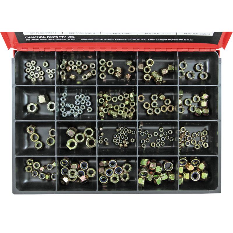Champion Master Kit 248pc Nylon Insert Self-Locking Nuts