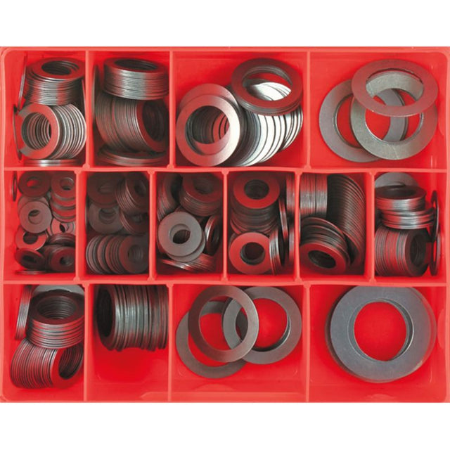 Champion 545pc steel spacing washer assortment featuring 14 sizes and 22-gauge thickness for durable, reliable projects.
