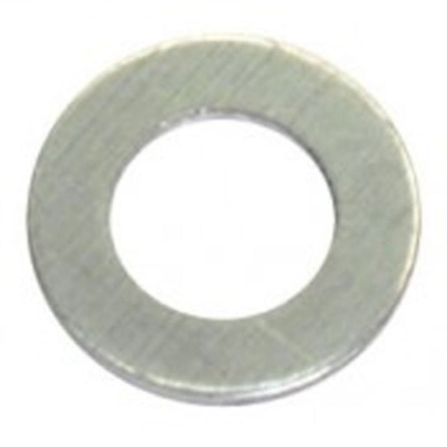 Close-up of 50 Champion M12 x 18 x 1.5mm aluminium sump plug washers, ideal for preventing leaks in automotive applications.