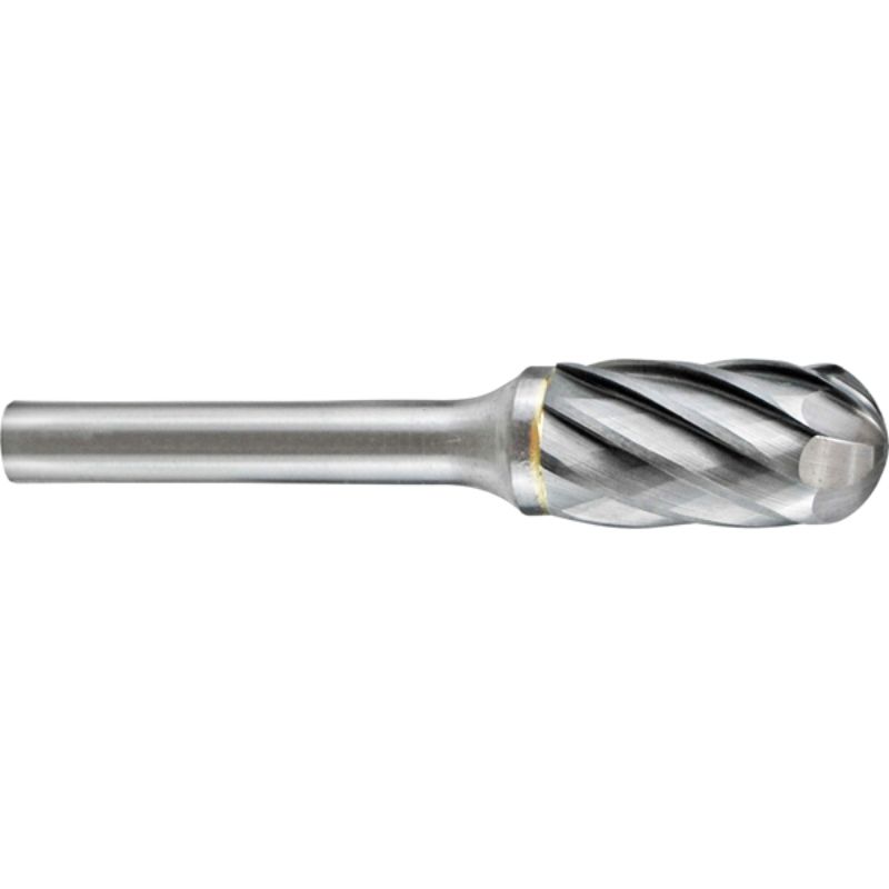 Holemaker Carbide Burr 1/4x5/8in with round radius end, ideal for shaping and finishing soft metals and plastics.