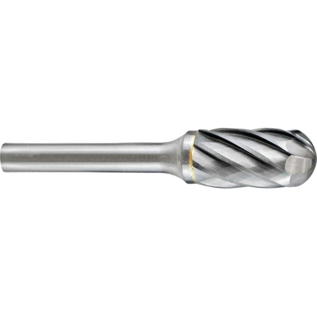 Holemaker Carbide Burr 1/4x5/8in with round radius end, ideal for shaping and finishing soft metals and plastics.