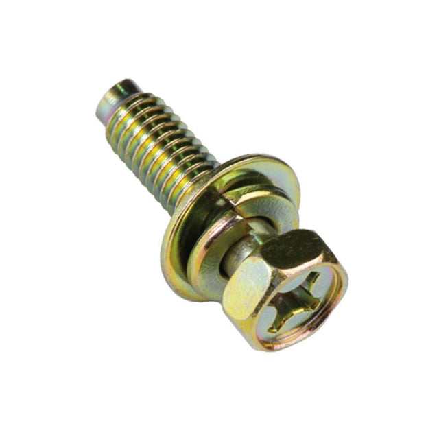 M6 x 20mm hex bolt with spring and flat washer, ideal for construction and automotive use, available in a 50-pack.