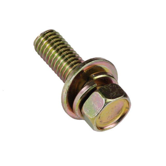 Pack of 50 Champion M8 x 25mm sems hex bolts with spring and flat washers, ideal for various fastening needs.