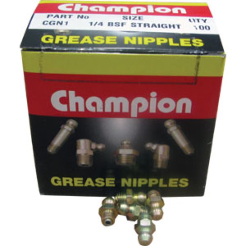 Champion 6Pc Metric Grease Nipple Assortment for efficient lubrication, featuring durable 6mm nipples for various applications.