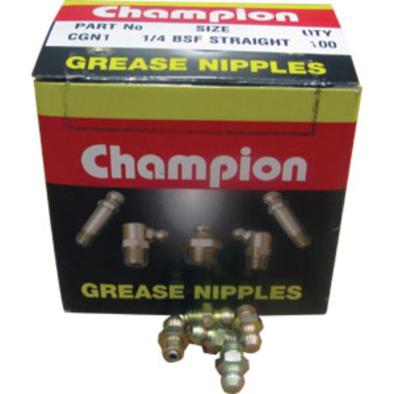 Champion 4Pc Imperial (1/4in UNF) Grease Nipple Assortment