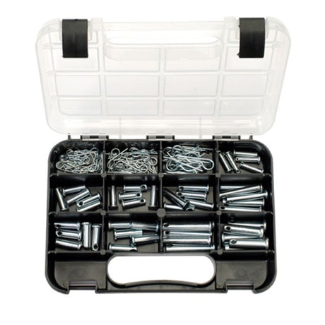 Champion GJ Grab Kit: 105 zinc-plated clevis pins in various sizes for versatile fastening in DIY and professional tasks.