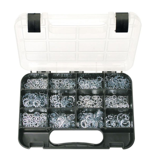 Champion GJ Grab Kit with 540 zinc-plated star washers in 12 sizes, ideal for automotive and DIY projects.