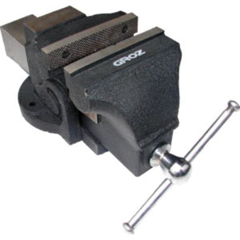 Professional 4in bench vice made of durable grey iron, designed for precision clamping and heavy-duty applications.