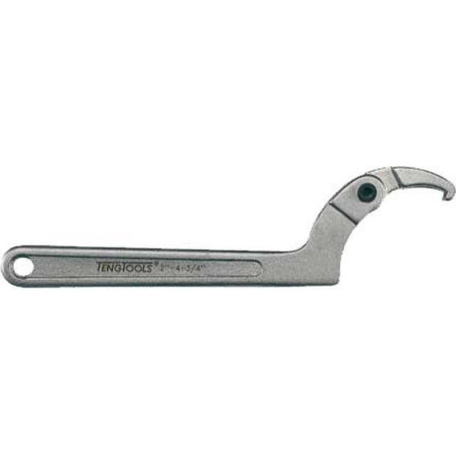 Adjustable Teng Hook Wrench from Chrome Vanadium steel, 50-120mm capacity, compact 247mm length, ideal for mechanics and DIY.