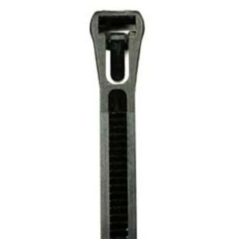 ISL 200 x 4.8mm UV Nylon Releasable Cable Tie - Blk - 100pk
