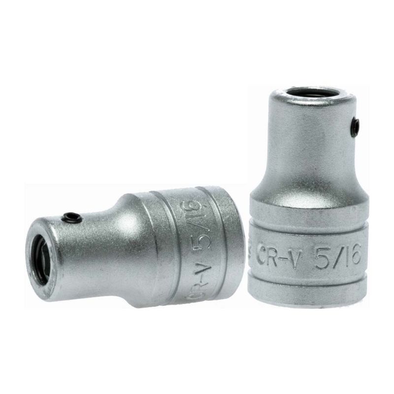 Teng 1/2in Dr. Coupler Adaptor for 5/16in Hex, chrome vanadium steel, 38mm length, durable with rust-resistant satin finish.