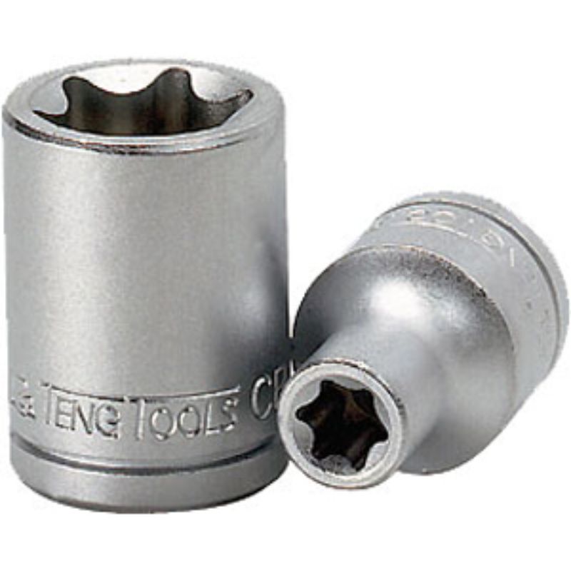 Teng 1/2in Dr. Bit Socket TX-E12, a durable chrome vanadium socket designed for precision Torx fastener engagement in tight spaces.