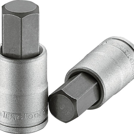 Teng 1/2in Dr. Bit Socket Hex 3/16in in chrome vanadium steel, satin finish; perfect for tight spaces and internal hex heads.